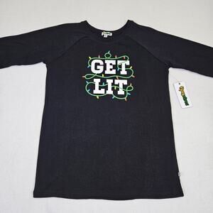 Tipsy Elves Women S Christmas Shirt Get Lit Graphic Long Sleeve Pajama Shirt NWT